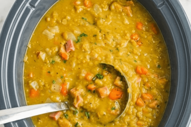 Slow Cooker Ham Split Pea Soup
