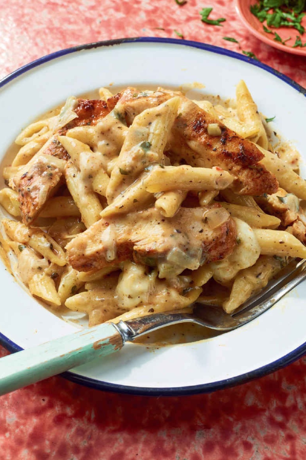 Bored of Lunch Cajun Chicken and Penne Alfredo
