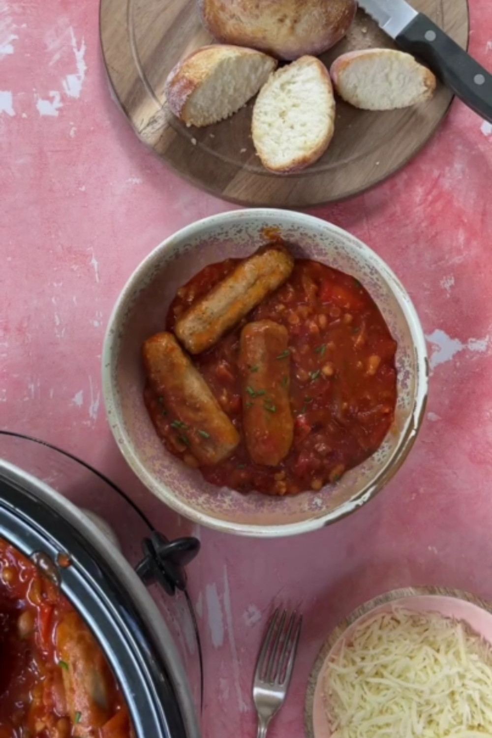 Slow Cooker Sausage and Baked Bean Casserole