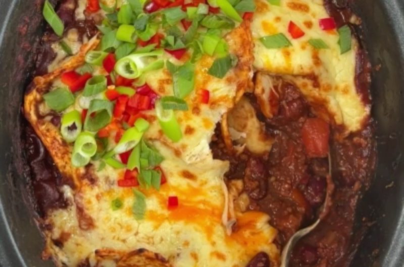 Slow Cooker Beef Enchilada Casserole