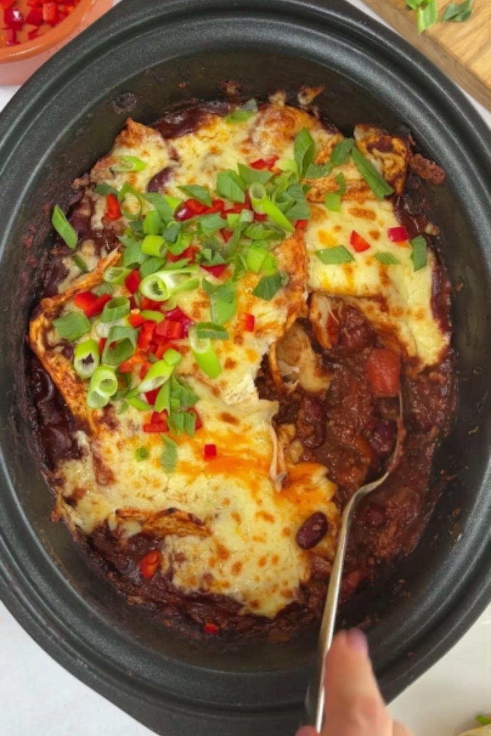 Slow Cooker Beef Enchilada Casserole