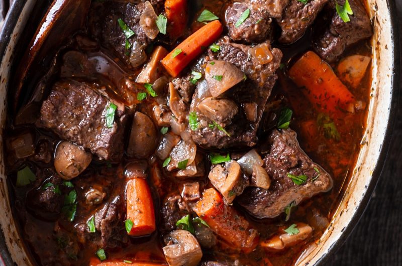 Slow Cooker Beef and Red Wine Casserole