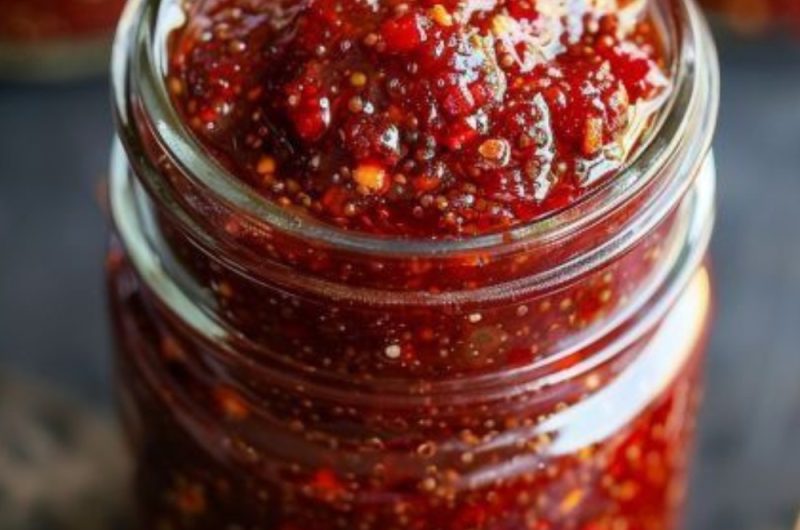 Slow Cooker Rhubarb Sweet Chili Jam