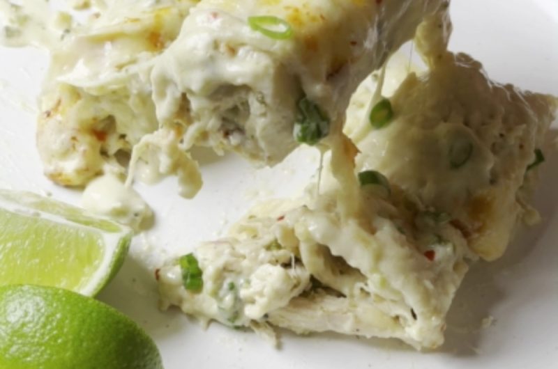 White Chicken Enchilada Slow Cooker Casserole