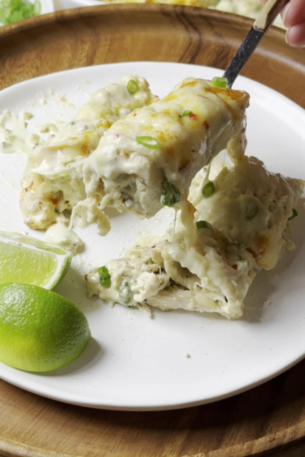 White Chicken Enchilada Slow Cooker Casserole