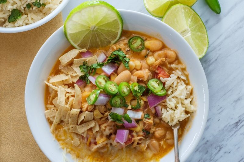 5 Ingredient Slow Cooker White Chicken Chili