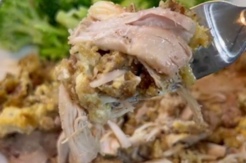 4 Ingredient Slow Cooker Chicken and Stuffing