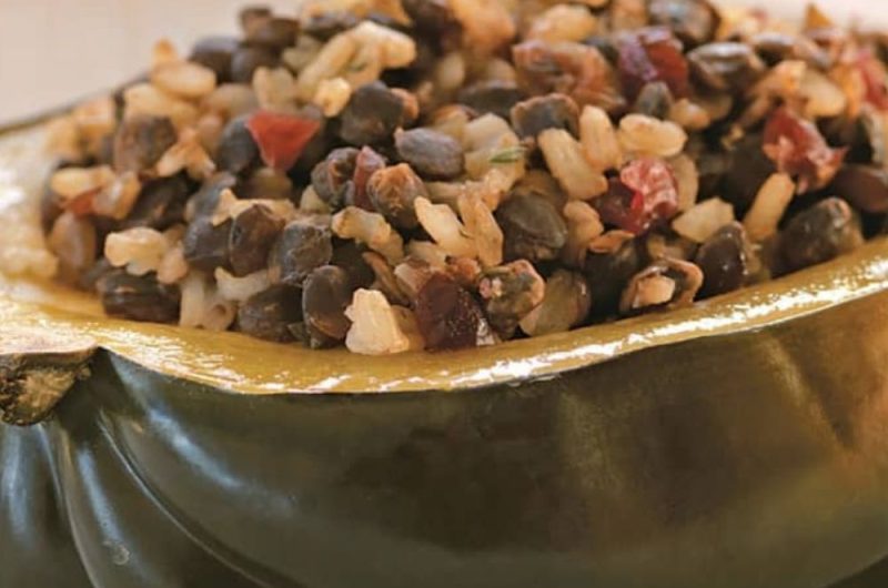 Acorn Squash Stuffed With Cranberry-pecan Rice In Slow Cooker