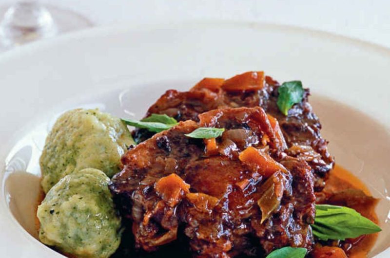 Braised Oxtail with Basil Dumplings