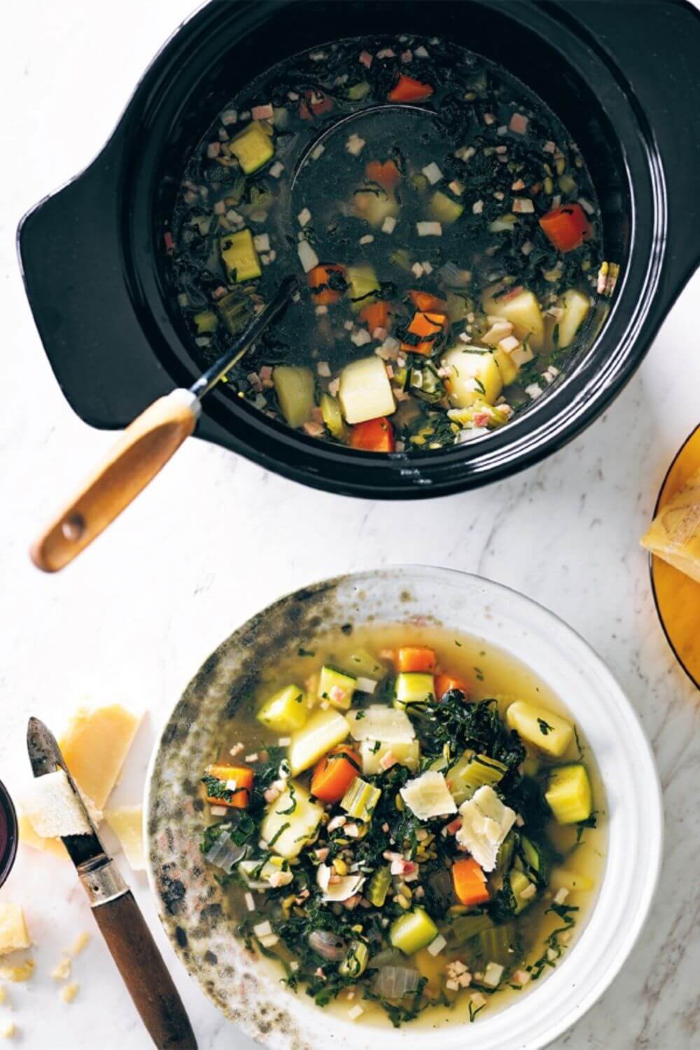 Slow Cooker Farro Minestrone