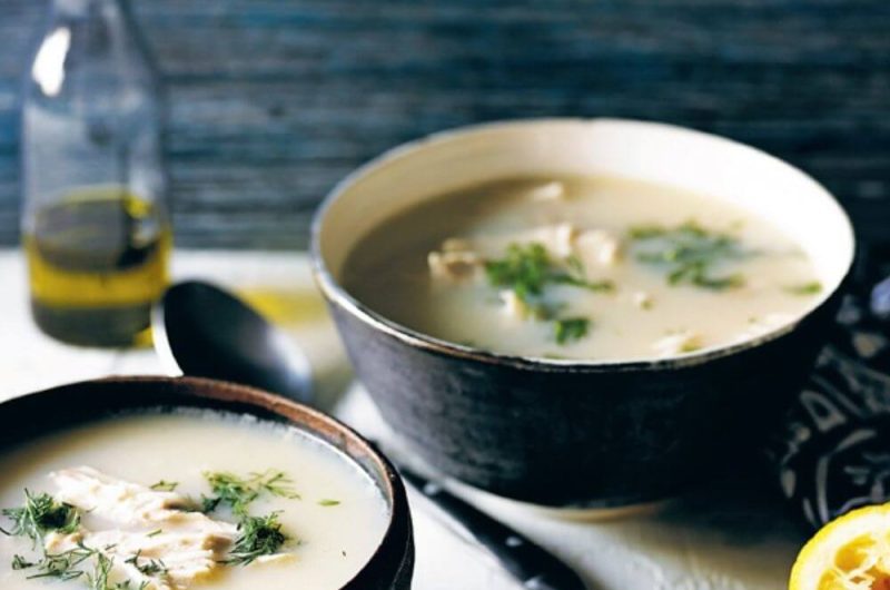 Slow Cooker Greek Chicken Soup With Rice and Lemon