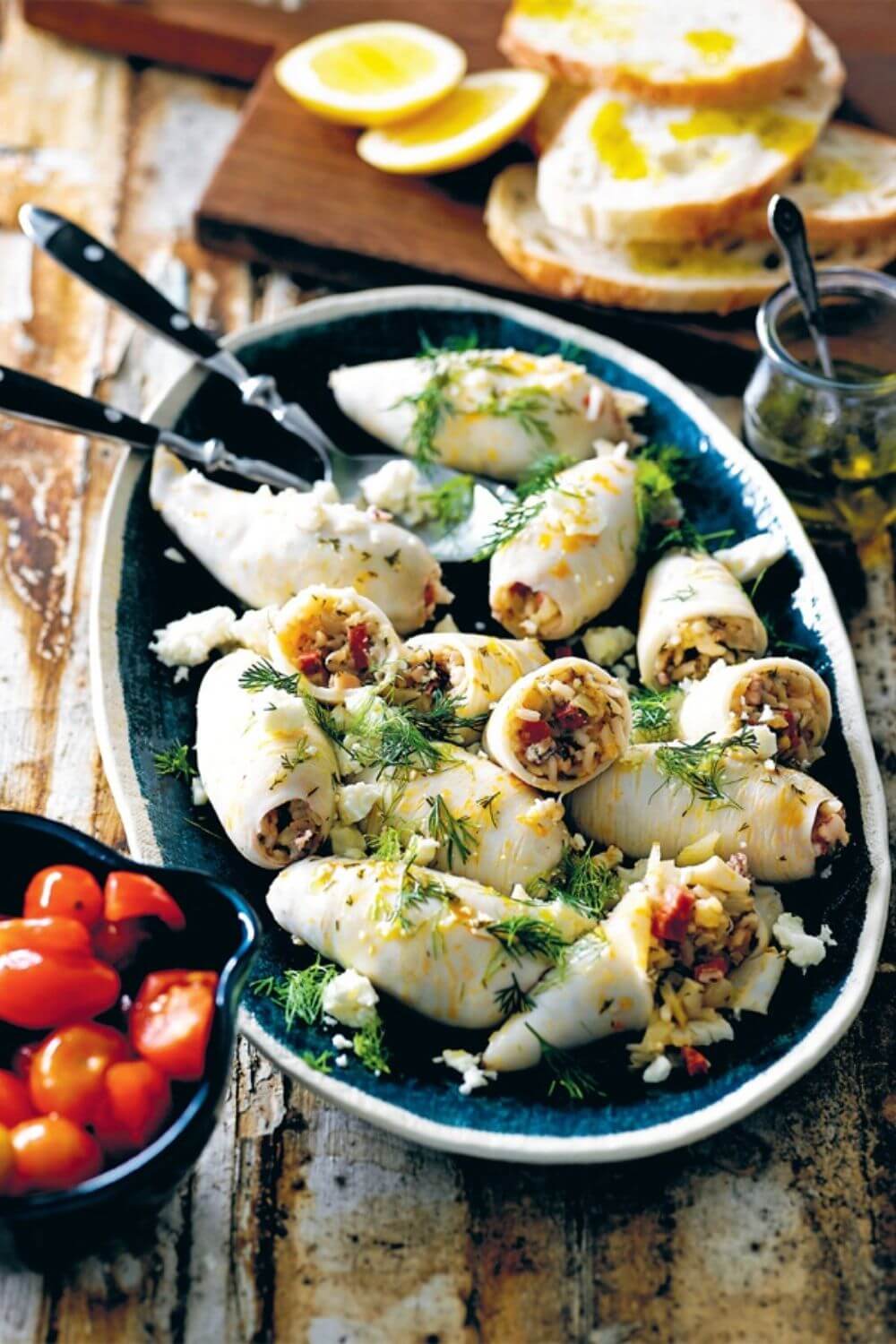 Slow Cooker Mediterranean Stuffed Squid