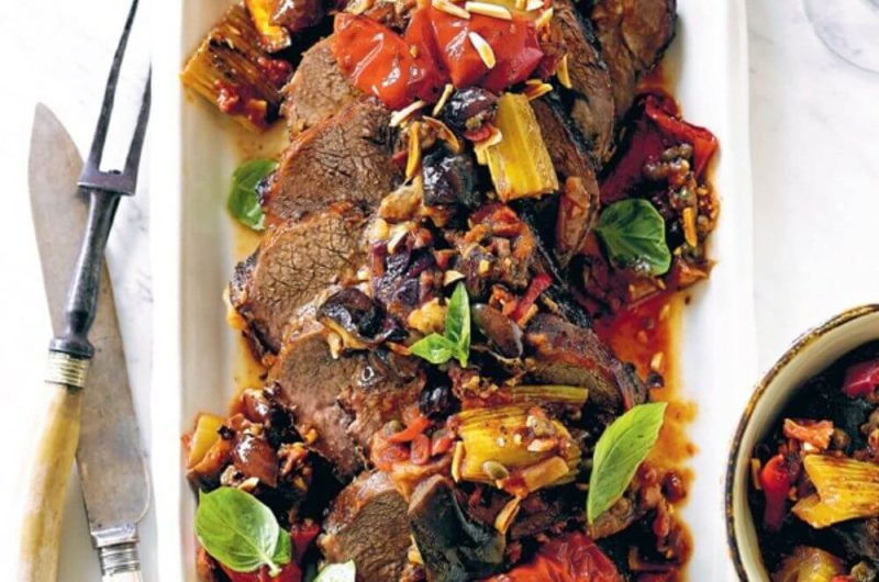 Slow Cooker Sicilian Roast Beef With Caponata