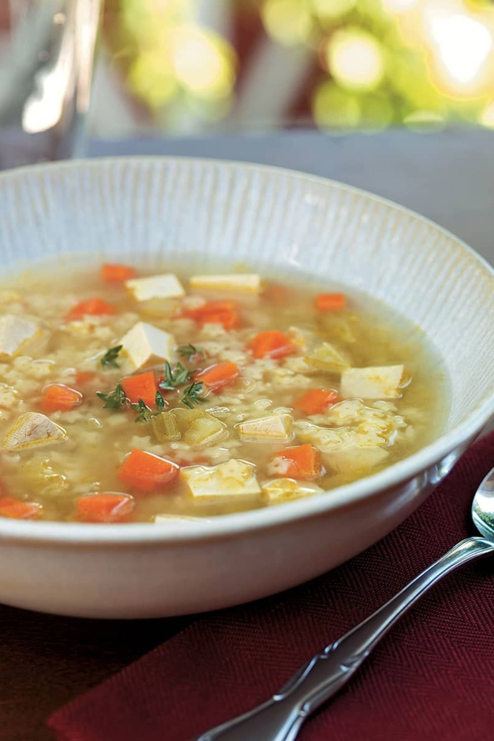 Slow Cooker Smoked Tofu and Stars Soup