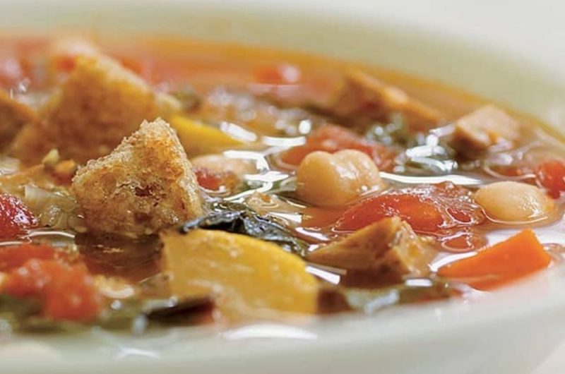 Slow Cooker Spring Minestrone With Pesto Parmesan