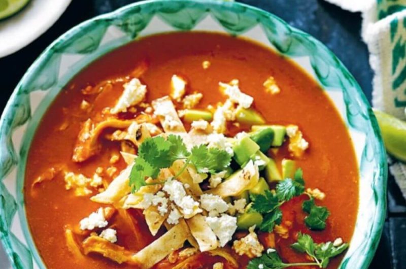 Slow Cooker Tortilla Soup With Shredded Chicken