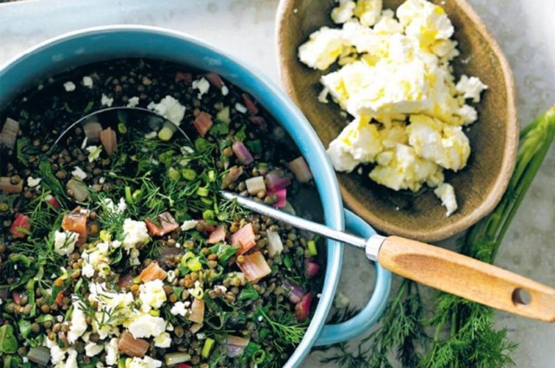 Lentils With Chard, Dill and Feta