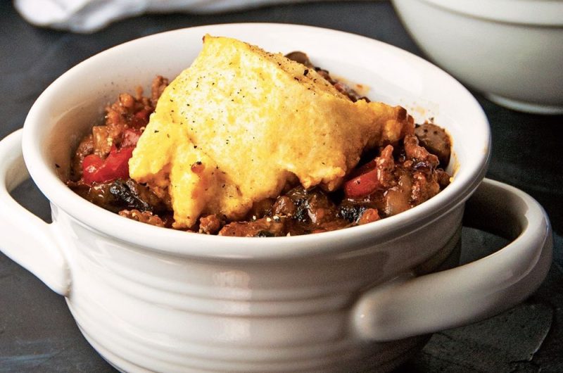 Slow Cooker Beef Skillet Pie With Cornbread