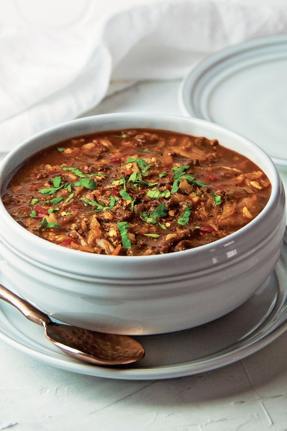 Slow Cooker Beefy Stuffed Cabbage Soup