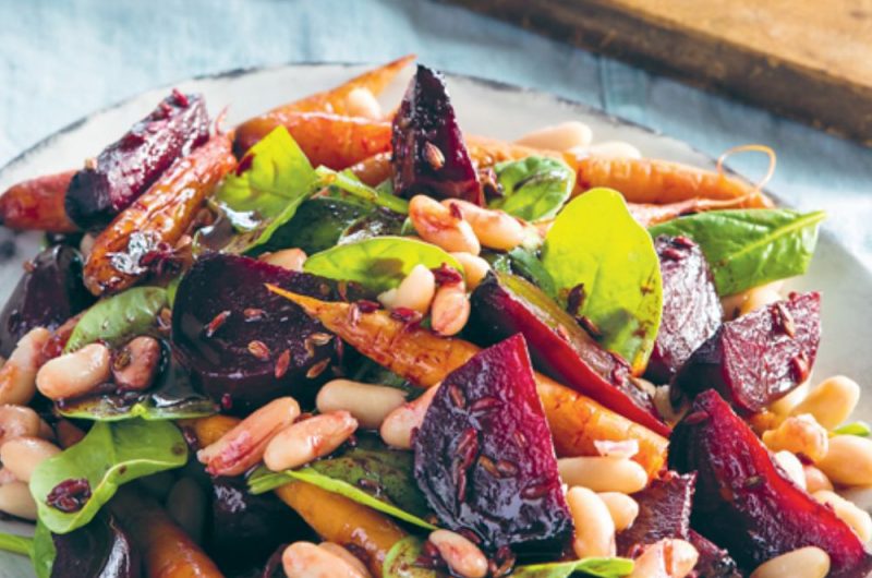 Slow Cooker Beetroot, Cannellini Bean And Baby Spinach Salad