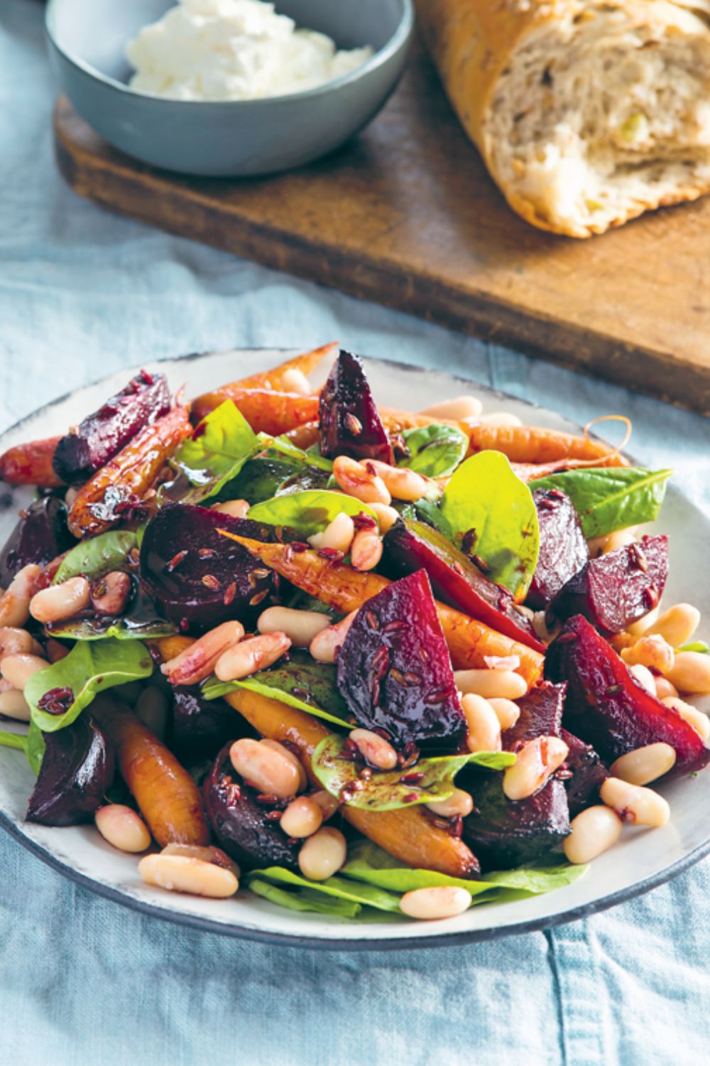 Slow Cooker Beetroot, Cannellini Bean And Baby Spinach Salad