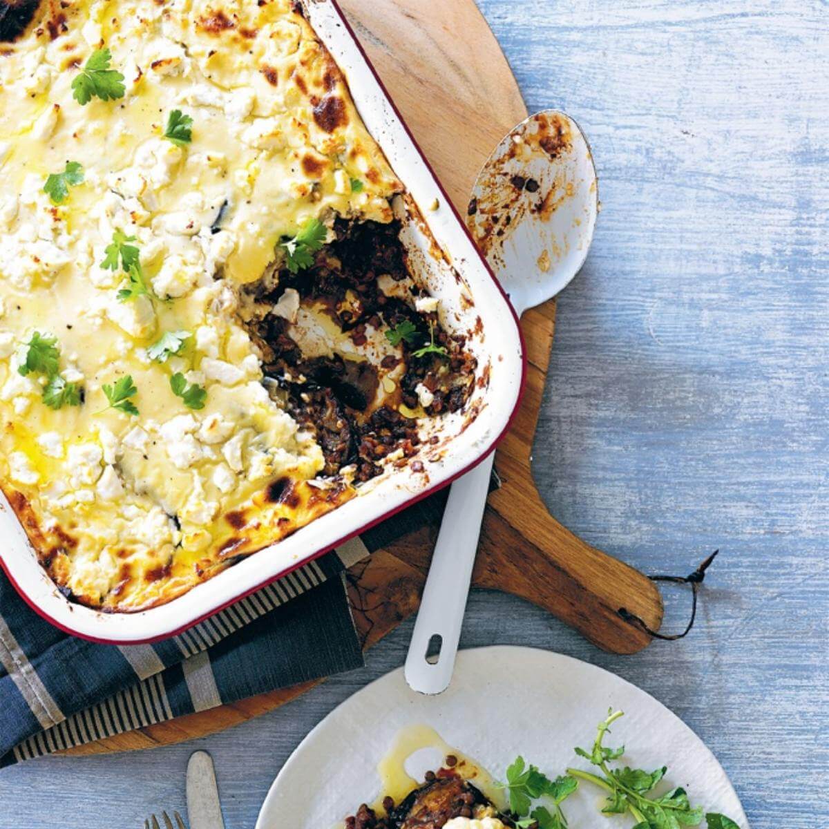 Slow Cooker Lentil and Mushroom Moussaka