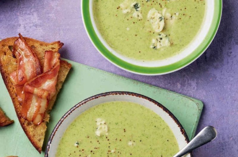 Slow Cooker Broccoli & Stilton Soup With Bacon Toast