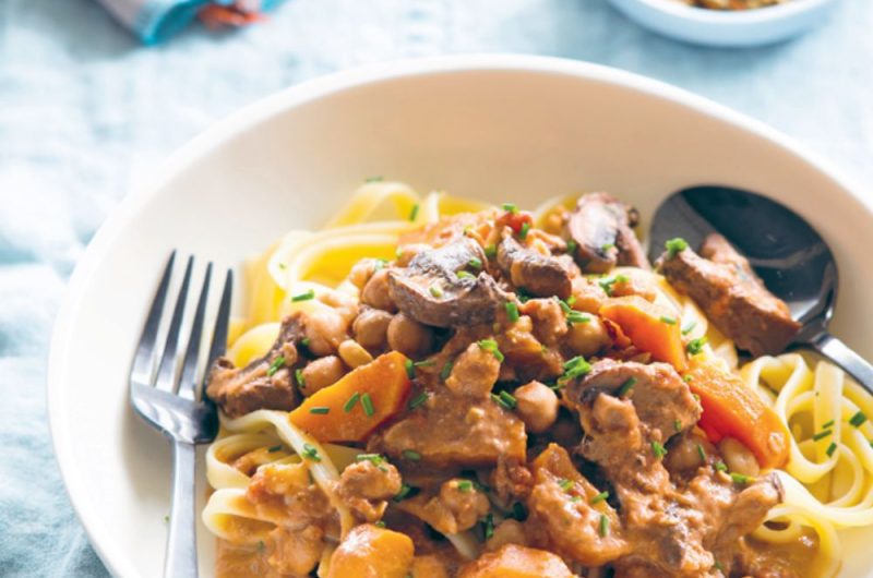 Slow Cooker Chickpea, Mushroom, Carrot And Red Wine Stew