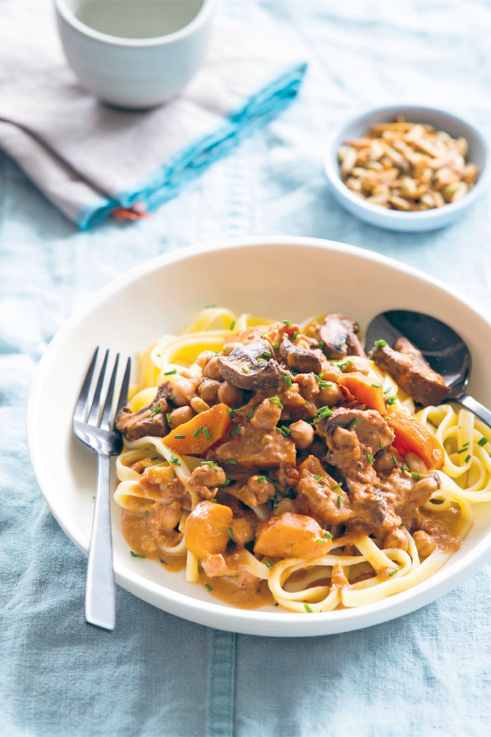 Slow Cooker Chickpea, Mushroom, Carrot And Red Wine Stew