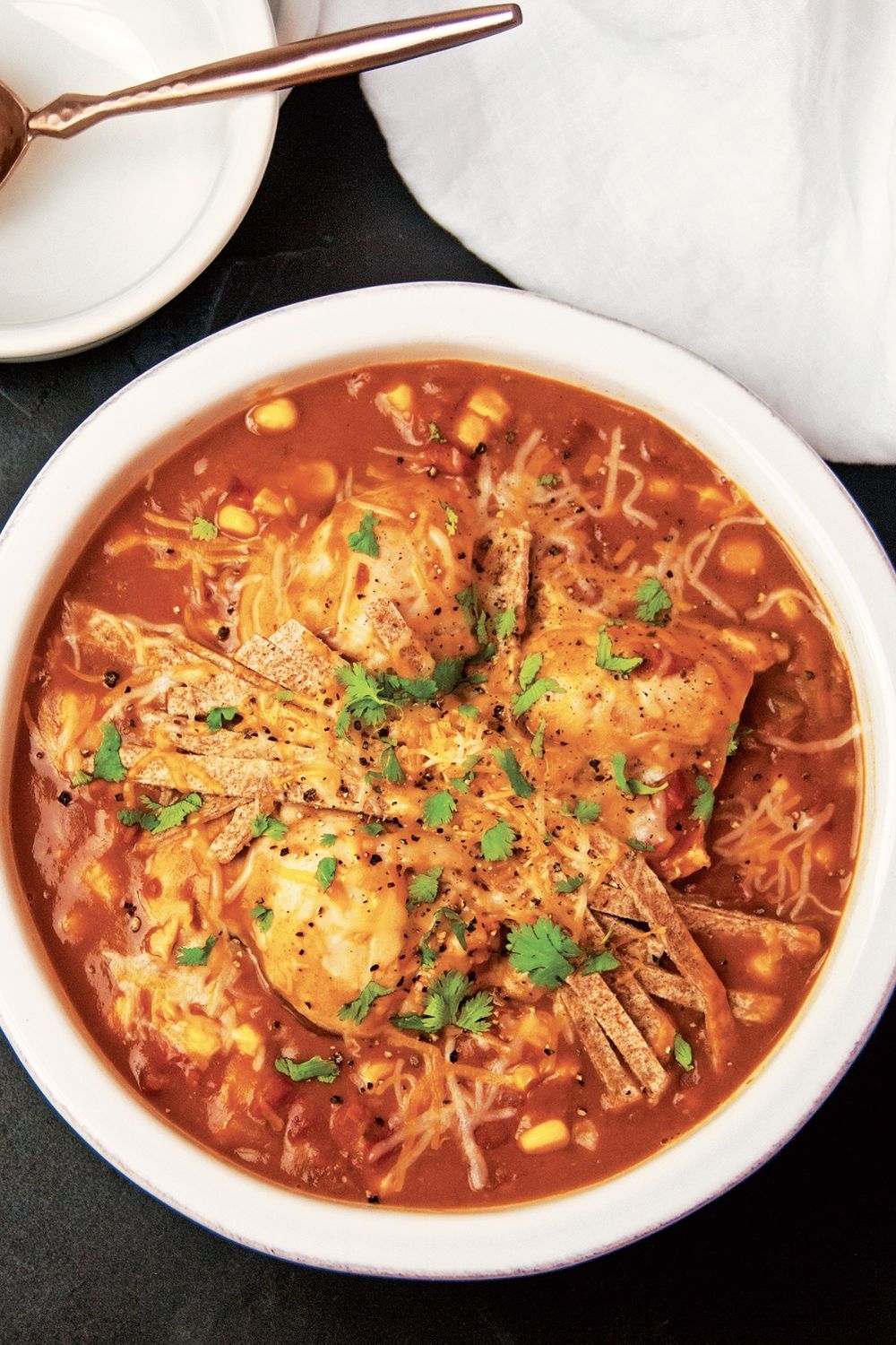 Slow Cooker Creamy Chicken Tortilla Soup