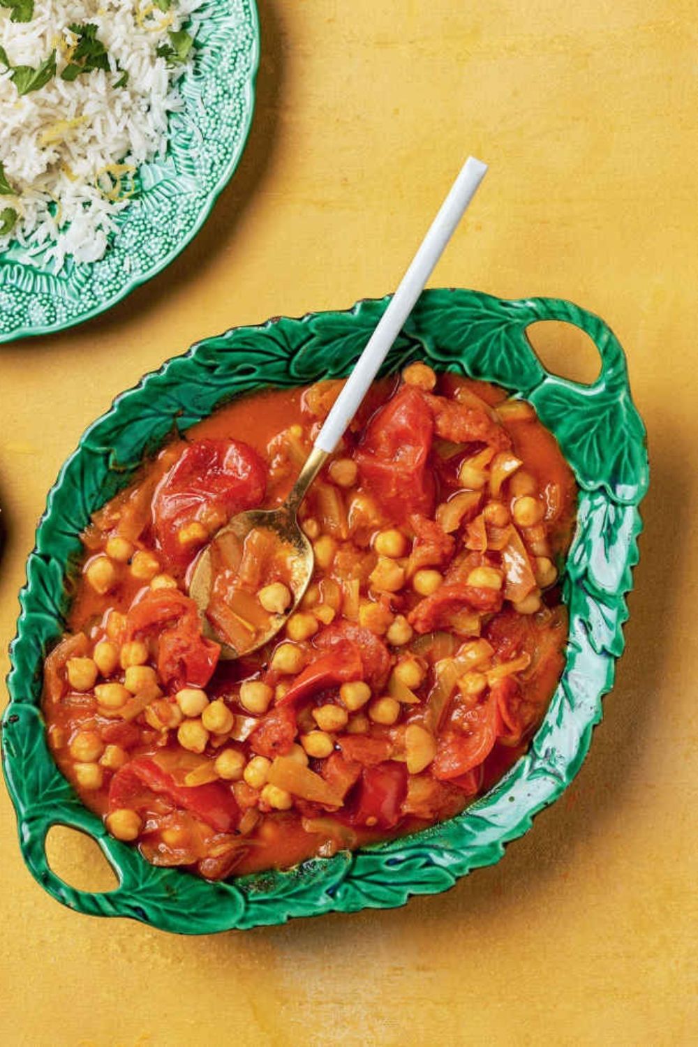 Slow Cooker Fragrant Chickpea Curry With Lemon & Coriander Rice