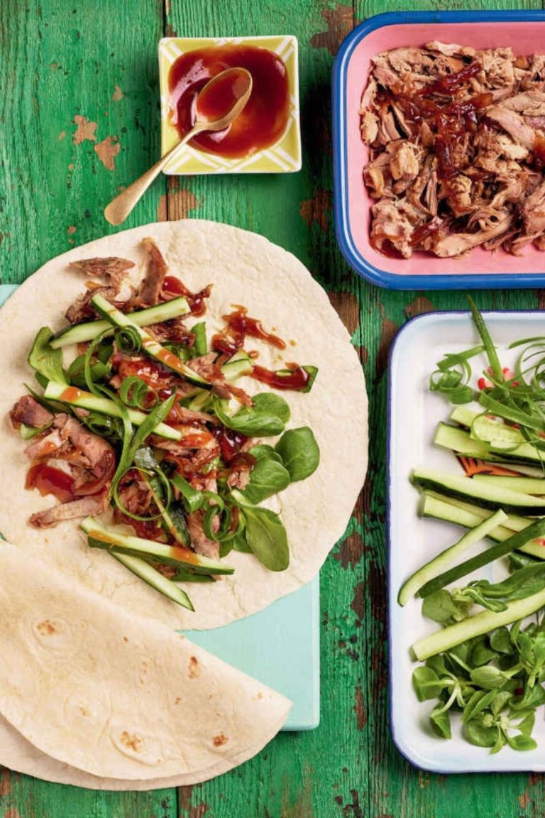 Slow Cooker Honey And Hoisin Duck Wraps - Easy Peasy Slow Cook