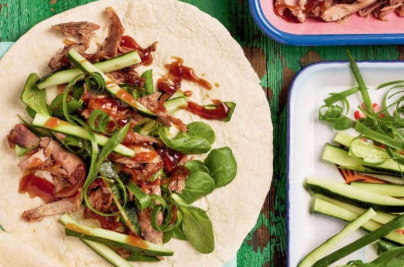 Slow Cooker Honey And Hoisin Duck Wraps