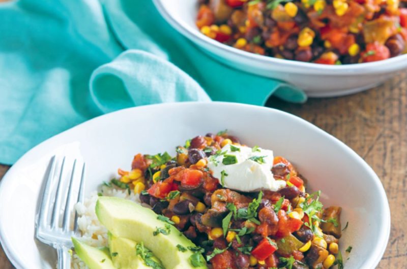 Slow Cooker Mediterranean Vegetable And Black Bean Chilli