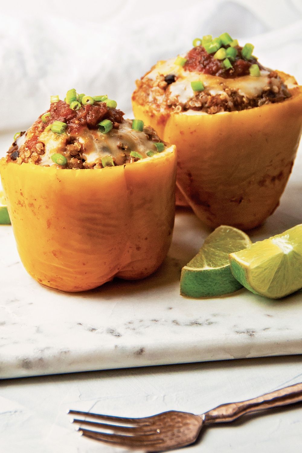 Slow Cooker Mexican Quinoa Stuffed Peppers