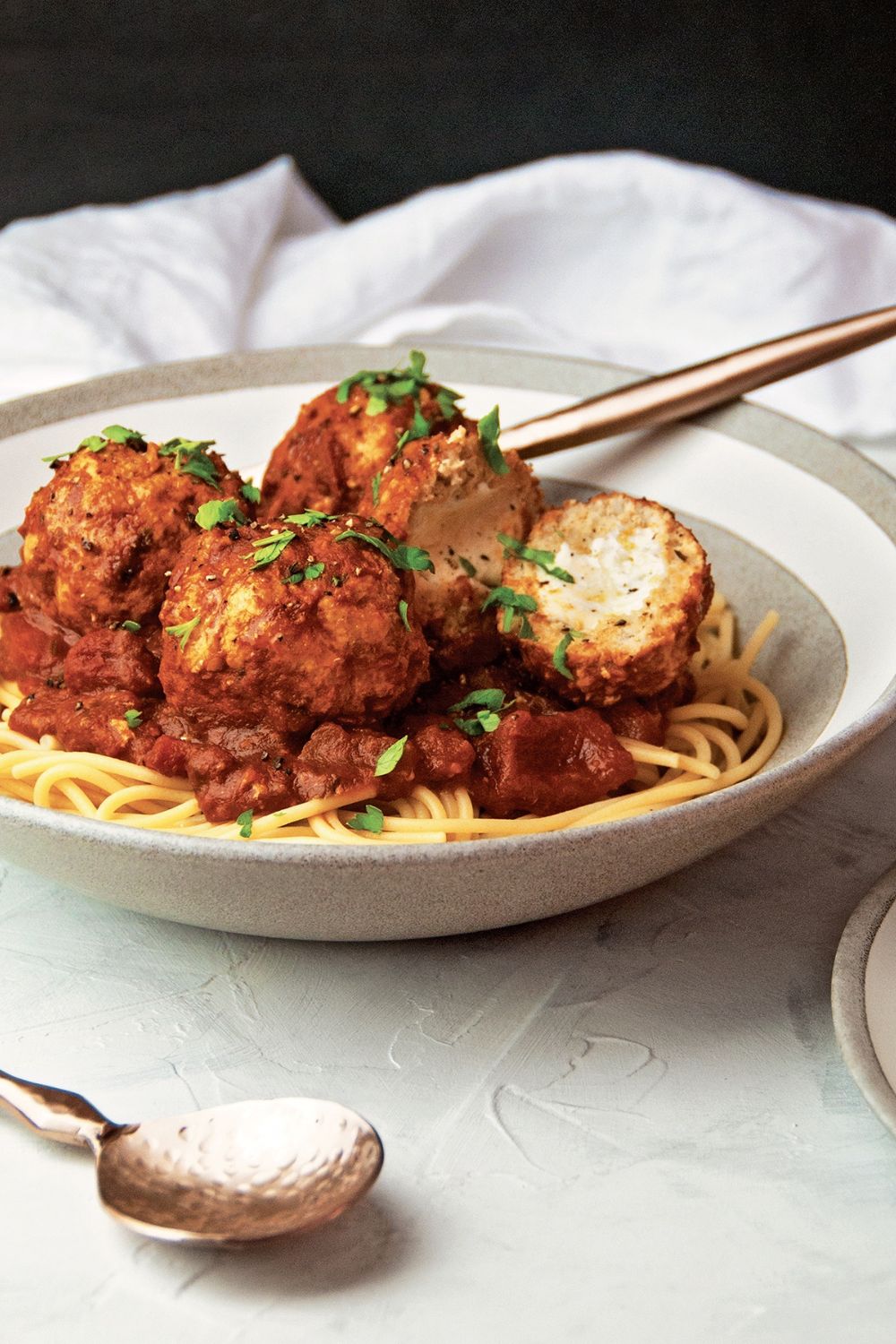 Slow Cooker Mozzarella Stuffed Chicken Meatballs