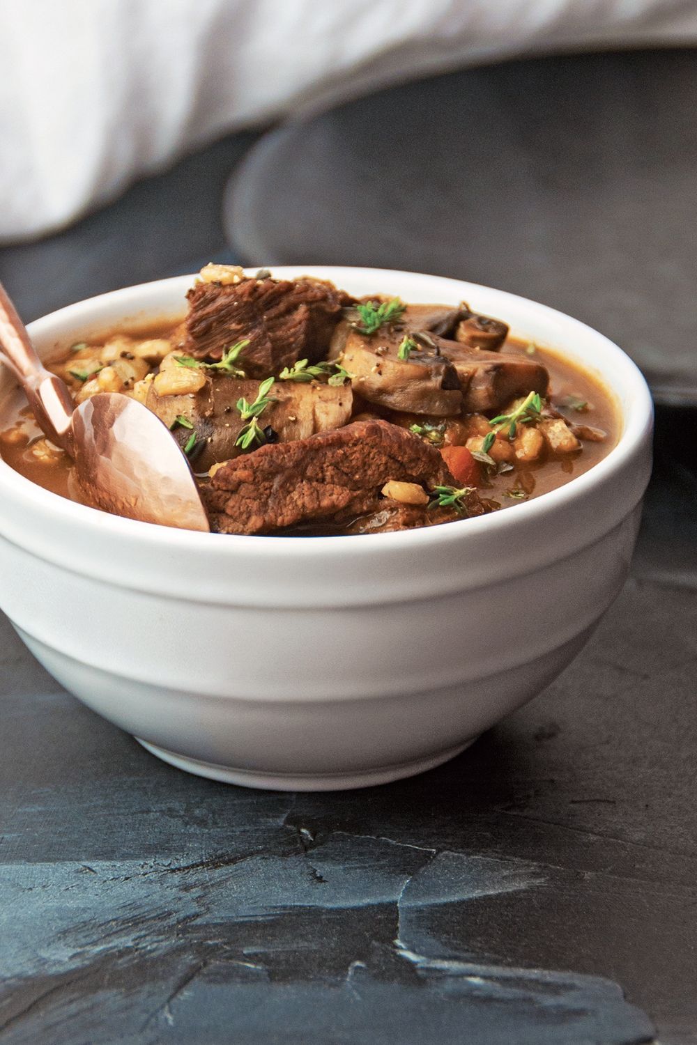 Slow Cooker Savory Beef And Barley Stew