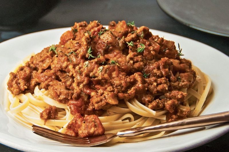 Slow Cooker Shredded Beef Ragu Over Pappardelle Pasta