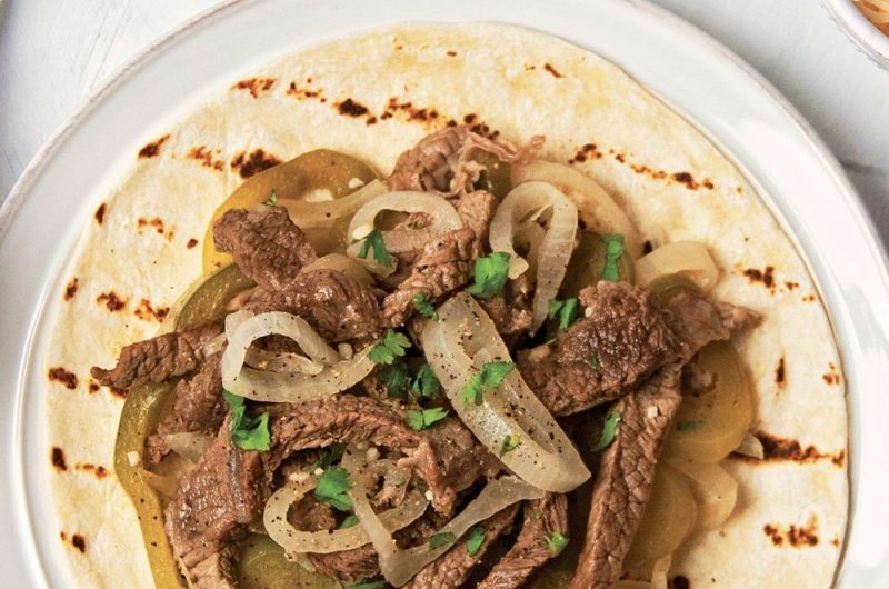 Slow Cooker Sirloin Fajitas With Peppers and Onions