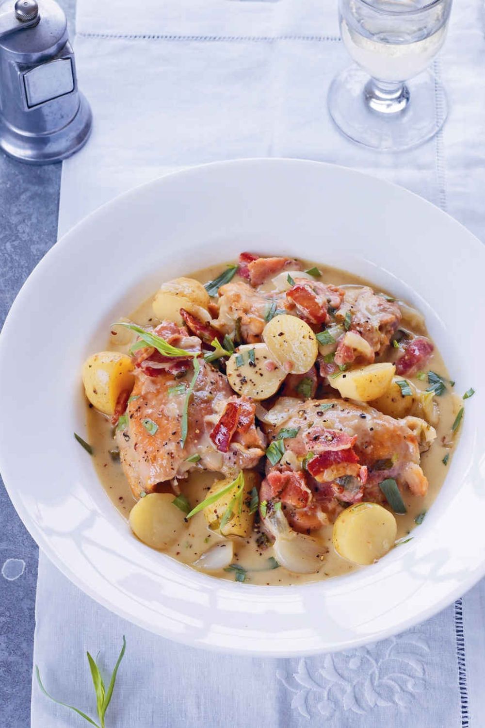 Slow Cooker Chicken, Bacon & Potato Stew