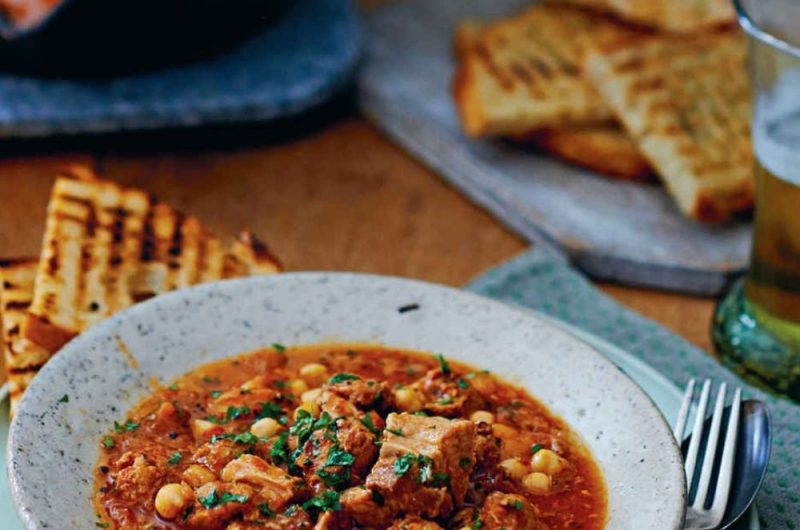 Slow Cooker Chorizo, Pork Belly & Chickpea Casserole