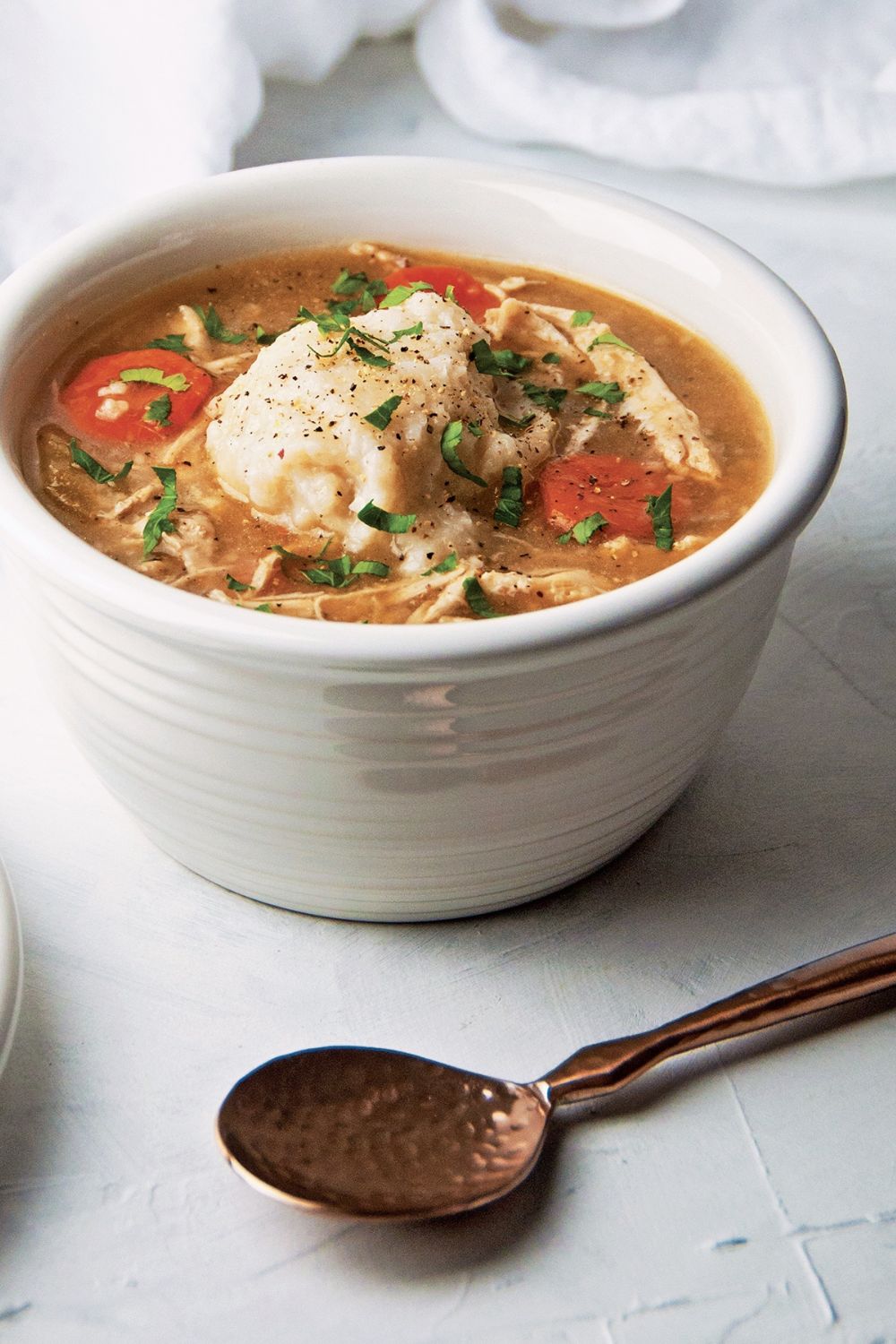 Slow Cooker Easy Shredded Chicken And Dumplings