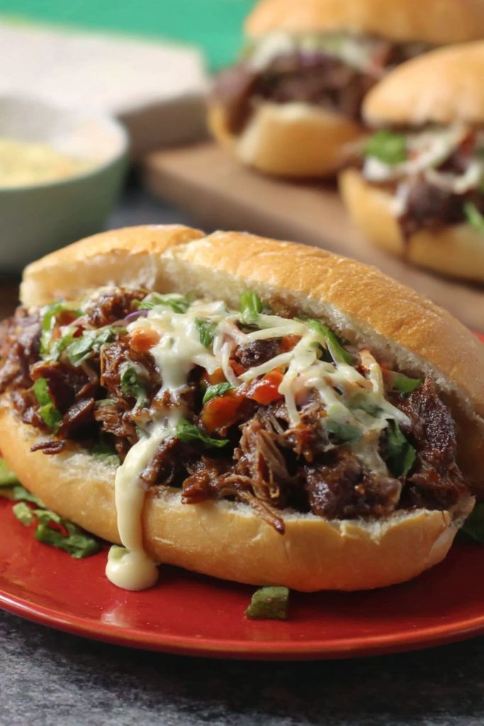 Italian Slow Cooker Beef Sandwiches With Giardiniera Aioli Recipe
